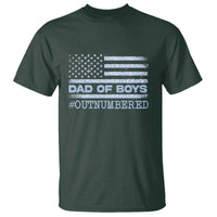 Dad Of Boys Outnumbered T Shirt Boy Dad Father's Day Daddy Son Camo American Flag