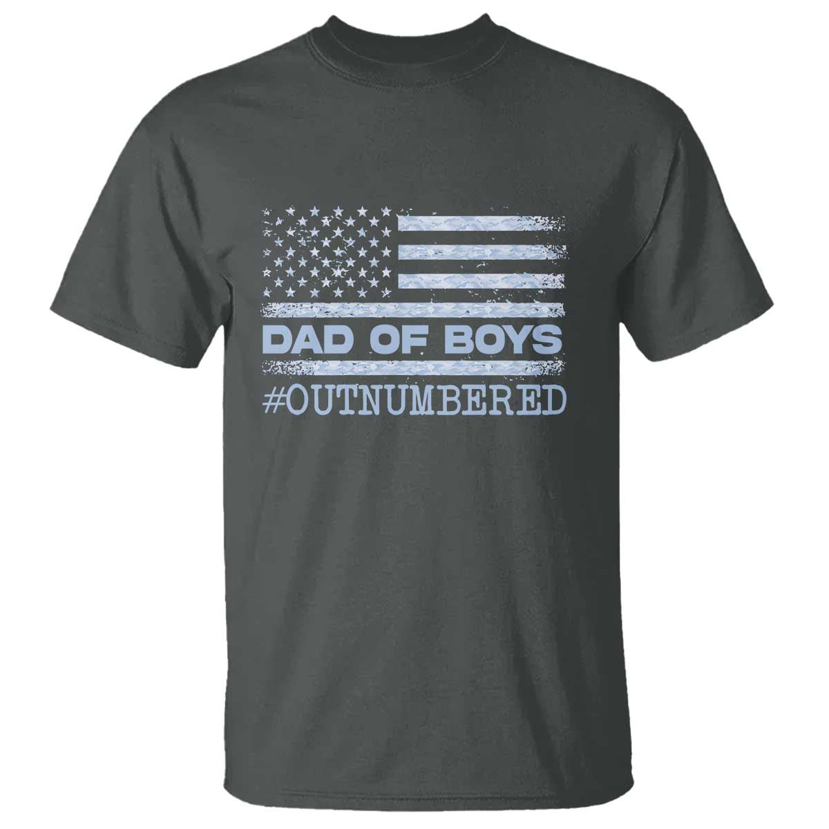 Dad Of Boys Outnumbered T Shirt Boy Dad Father's Day Daddy Son Camo American Flag