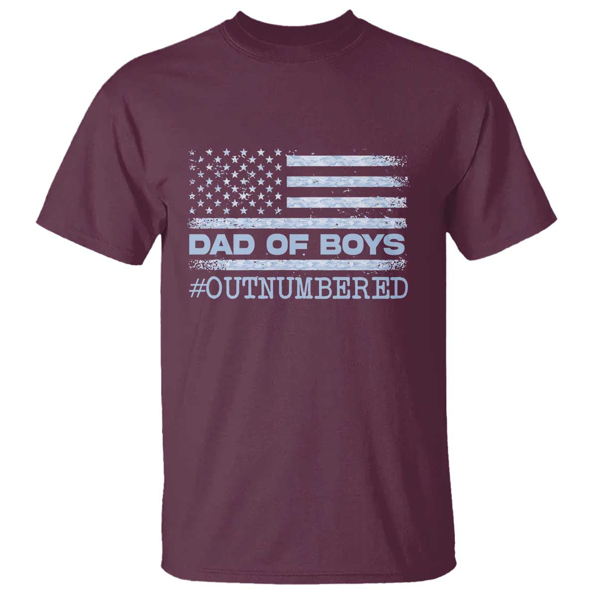Dad Of Boys Outnumbered T Shirt Boy Dad Father's Day Daddy Son Camo American Flag