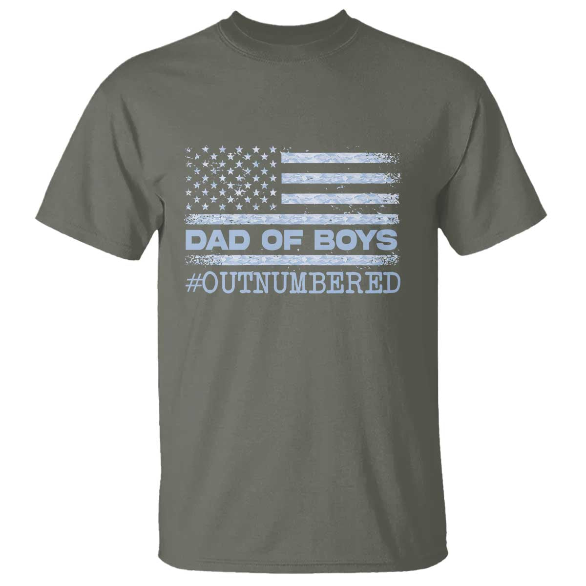 Dad Of Boys Outnumbered T Shirt Boy Dad Father's Day Daddy Son Camo American Flag