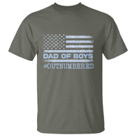 Dad Of Boys Outnumbered T Shirt Boy Dad Father's Day Daddy Son Camo American Flag