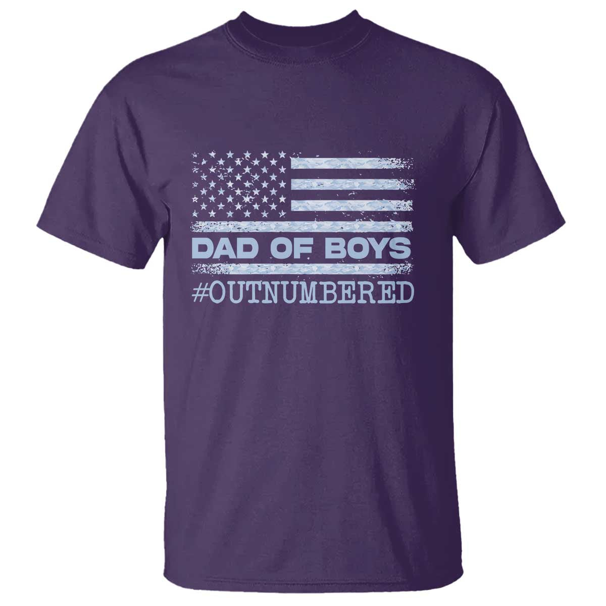 Dad Of Boys Outnumbered T Shirt Boy Dad Father's Day Daddy Son Camo American Flag