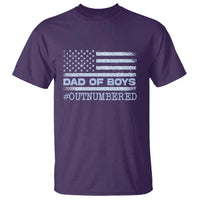Dad Of Boys Outnumbered T Shirt Boy Dad Father's Day Daddy Son Camo American Flag