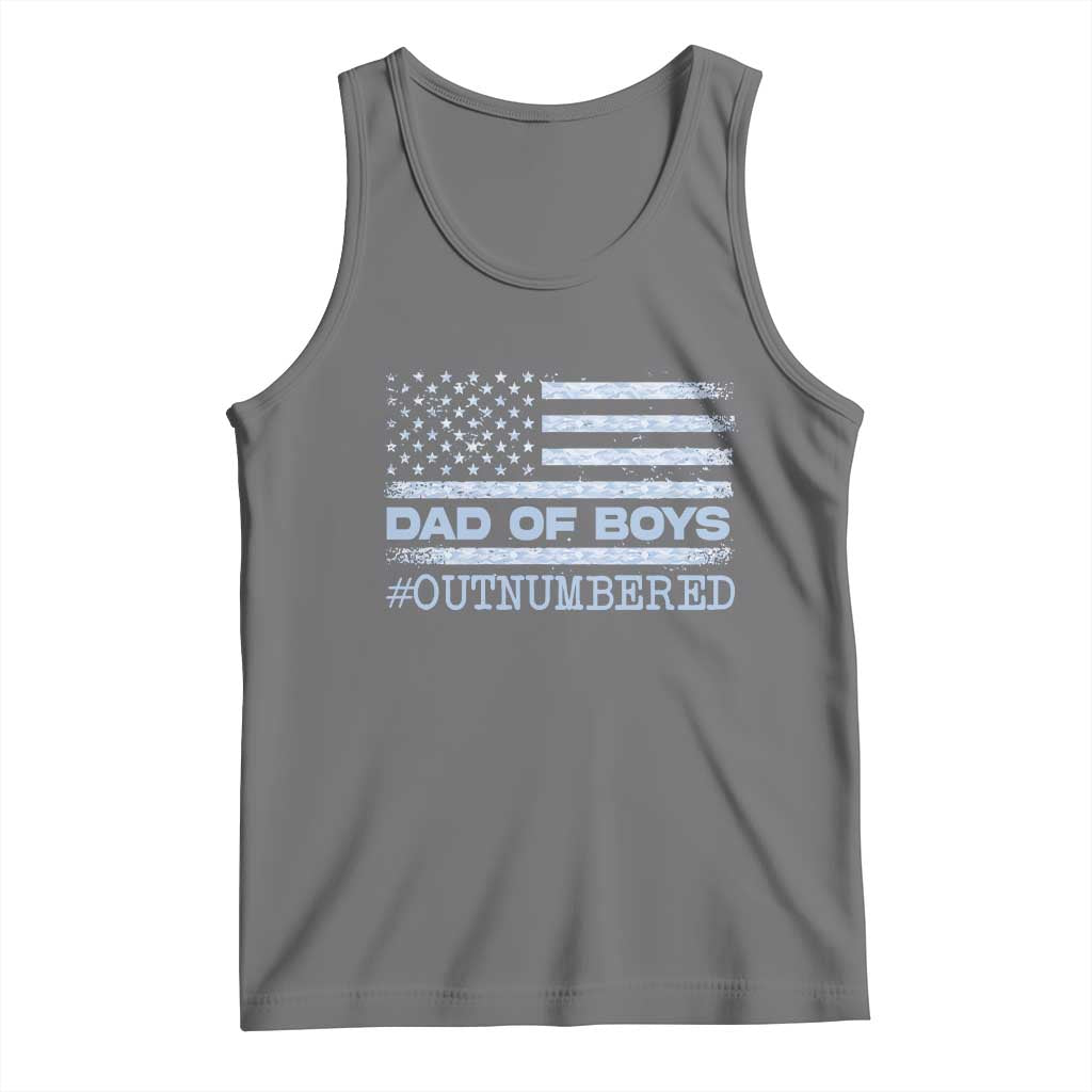 Dad Of Boys Outnumbered Tank Top Daddy Of Newborn Baby Boy First Fathers Day Camo American Flag