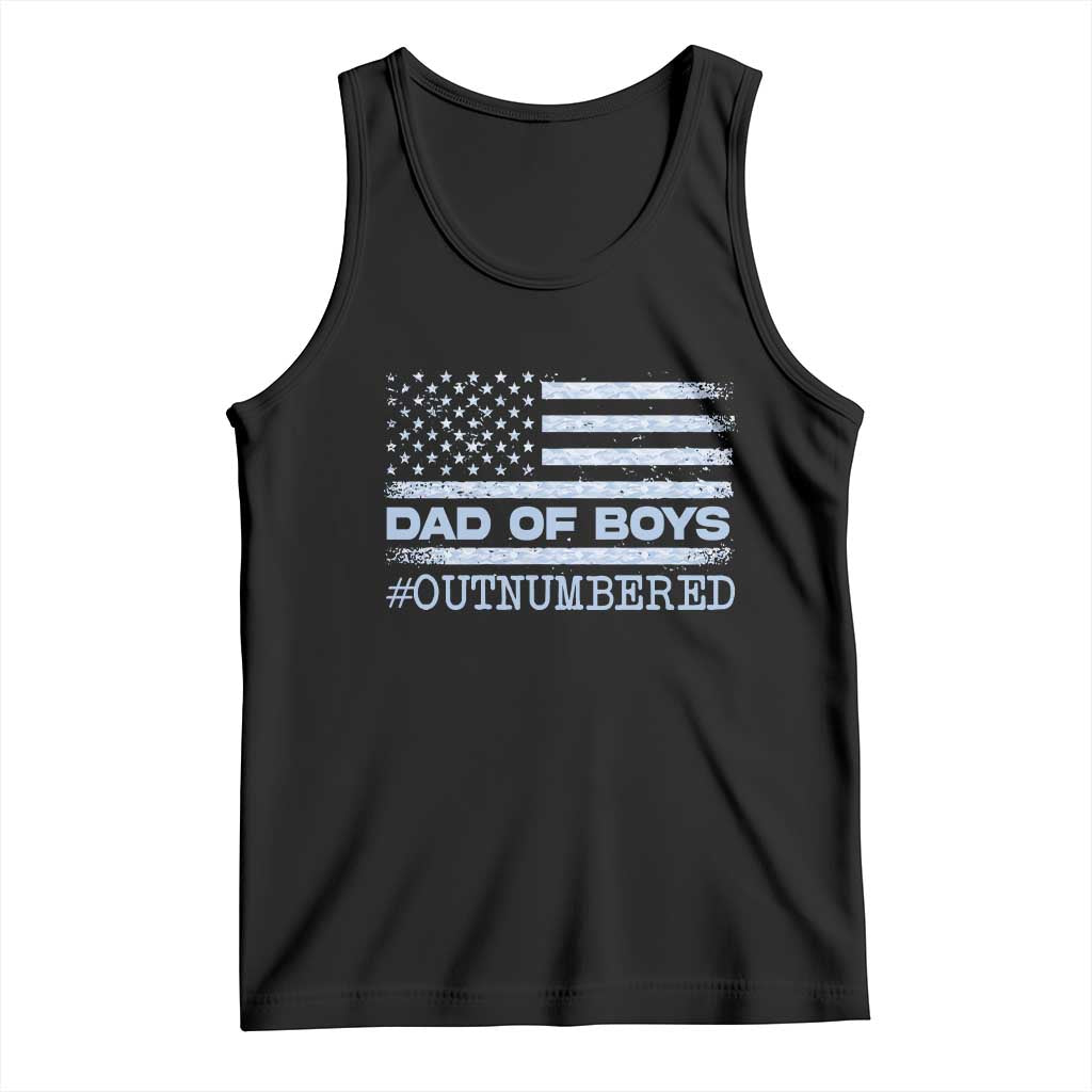 Dad Of Boys Outnumbered Tank Top Daddy Of Newborn Baby Boy First Fathers Day Camo American Flag