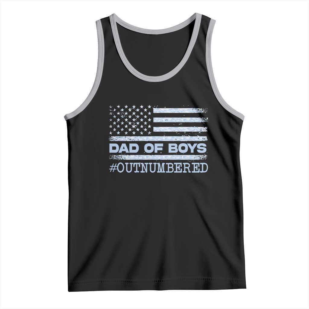 Dad Of Boys Outnumbered Tank Top Daddy Of Newborn Baby Boy First Fathers Day Camo American Flag