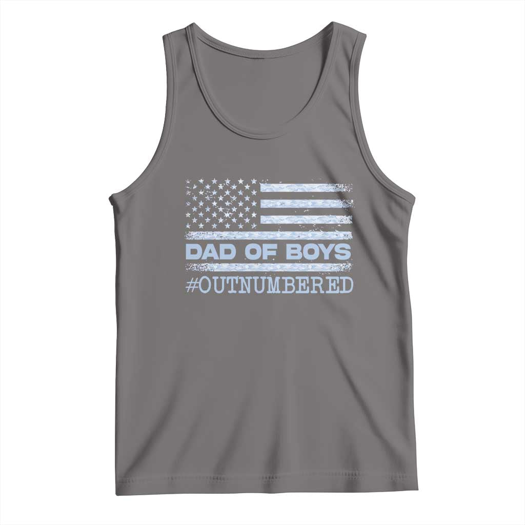 Dad Of Boys Outnumbered Tank Top Daddy Of Newborn Baby Boy First Fathers Day Camo American Flag