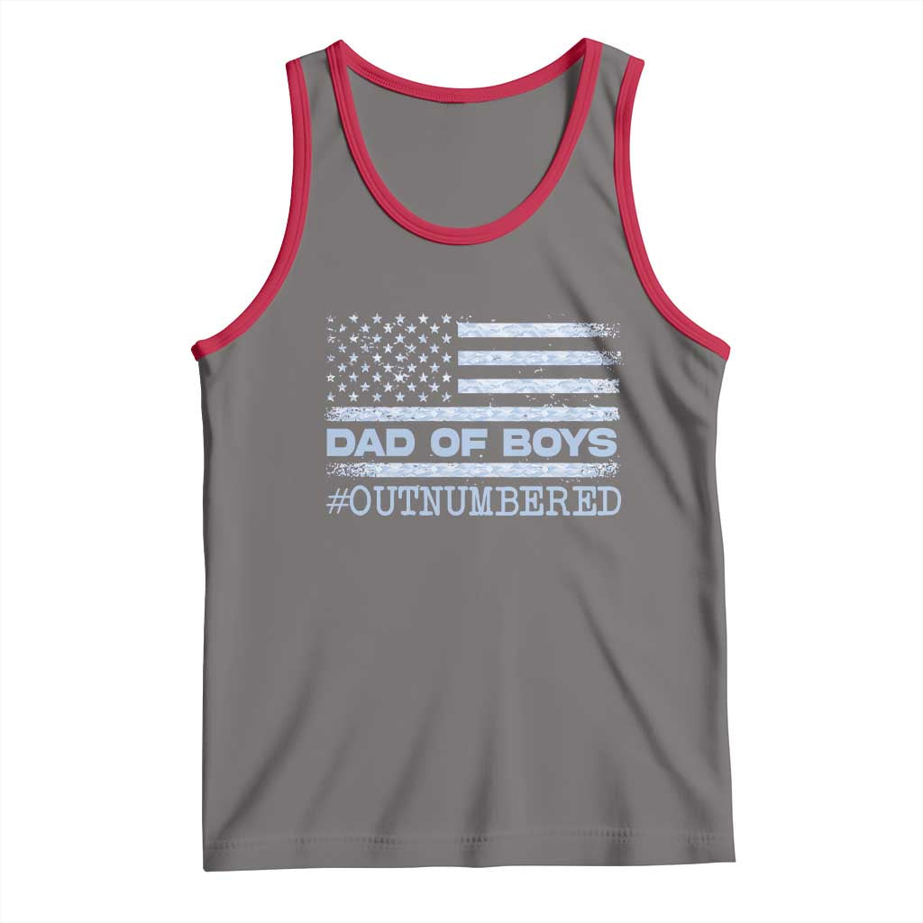 Dad Of Boys Outnumbered Tank Top Daddy Of Newborn Baby Boy First Fathers Day Camo American Flag