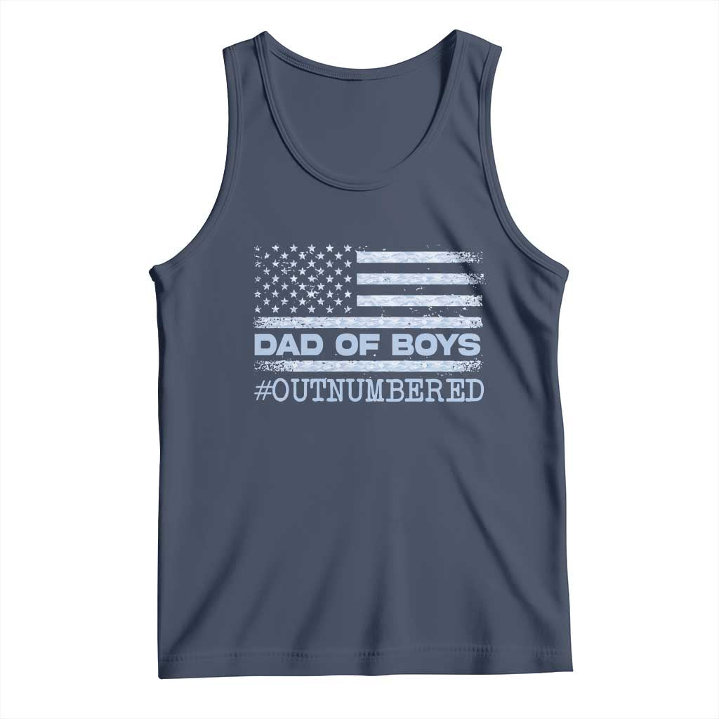 Dad Of Boys Outnumbered Tank Top Daddy Of Newborn Baby Boy First Fathers Day Camo American Flag