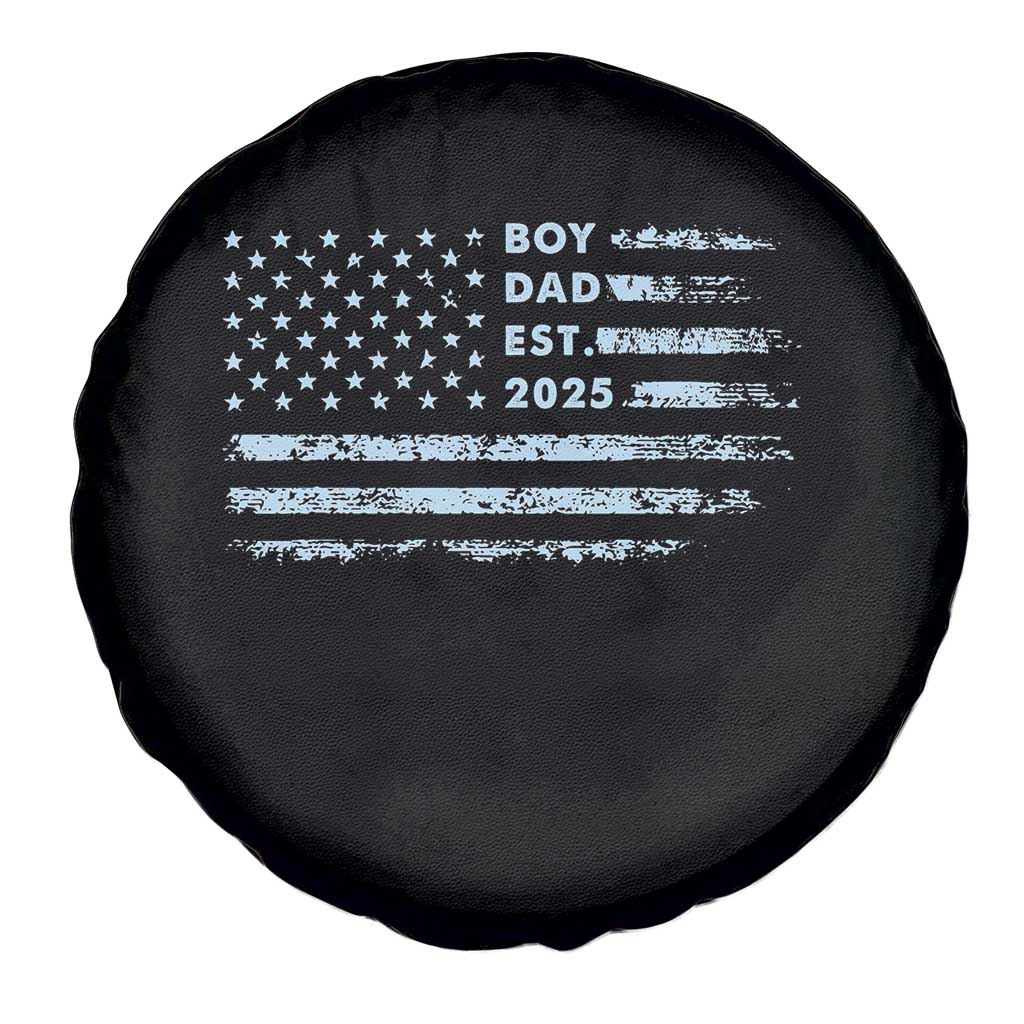 Boy Dad Est 2025 Spare Tire Cover American Flag First Fathers Day