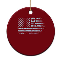 Boy Dad Est 2025 Ceramic Ornament American Flag First Fathers Day - Wonder Print Shop