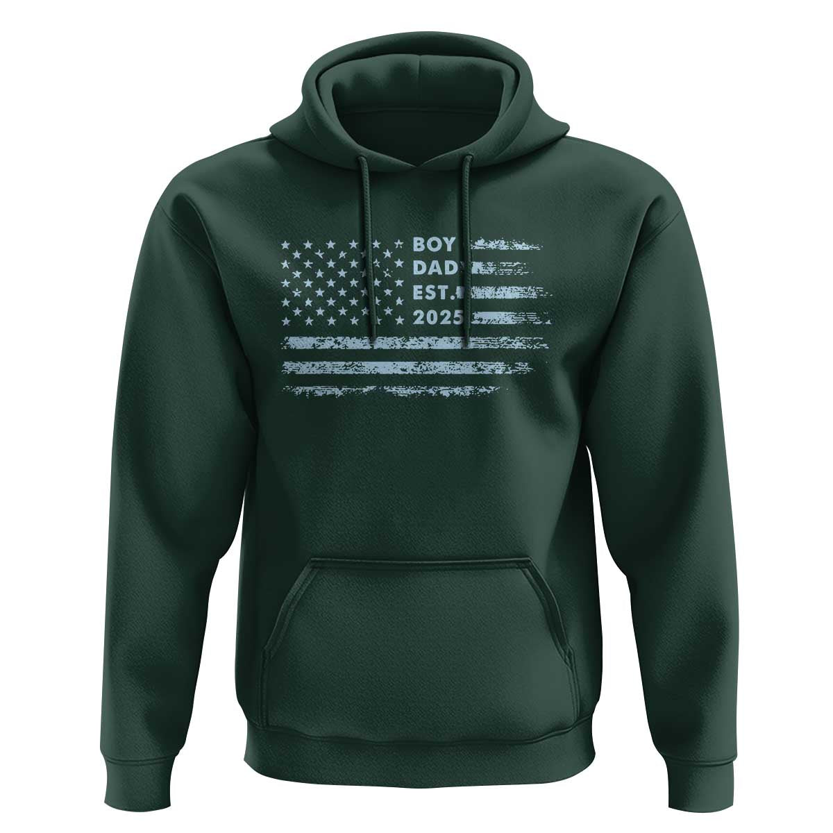 Boy Dad Est 2025 Hoodie American Flag First Fathers Day