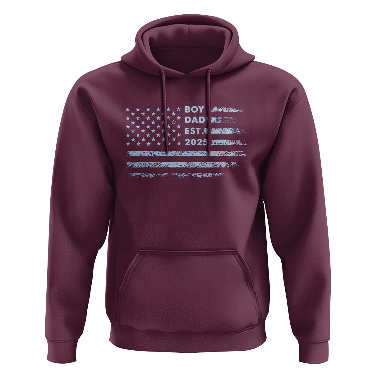 Boy Dad Est 2025 Hoodie American Flag First Fathers Day