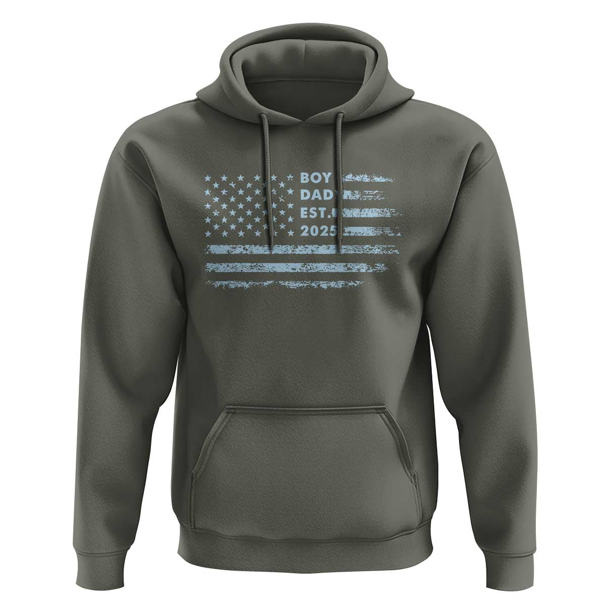Boy Dad Est 2025 Hoodie American Flag First Fathers Day