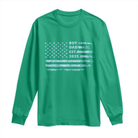 Boy Dad Est 2025 Long Sleeve Shirt American Flag First Fathers Day