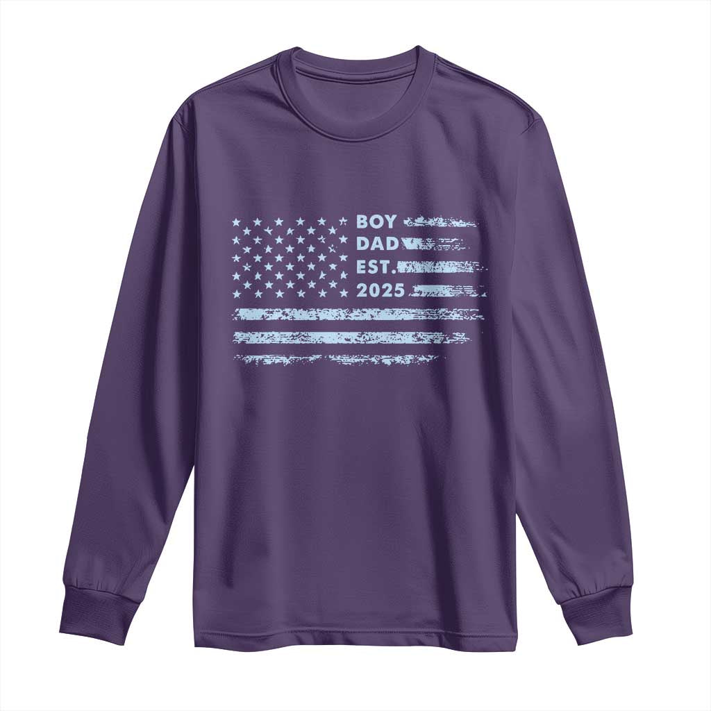 Boy Dad Est 2025 Long Sleeve Shirt American Flag First Fathers Day