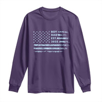 Boy Dad Est 2025 Long Sleeve Shirt American Flag First Fathers Day