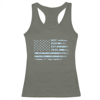 Boy Dad Est 2025 Racerback Tank Top American Flag First Fathers Day