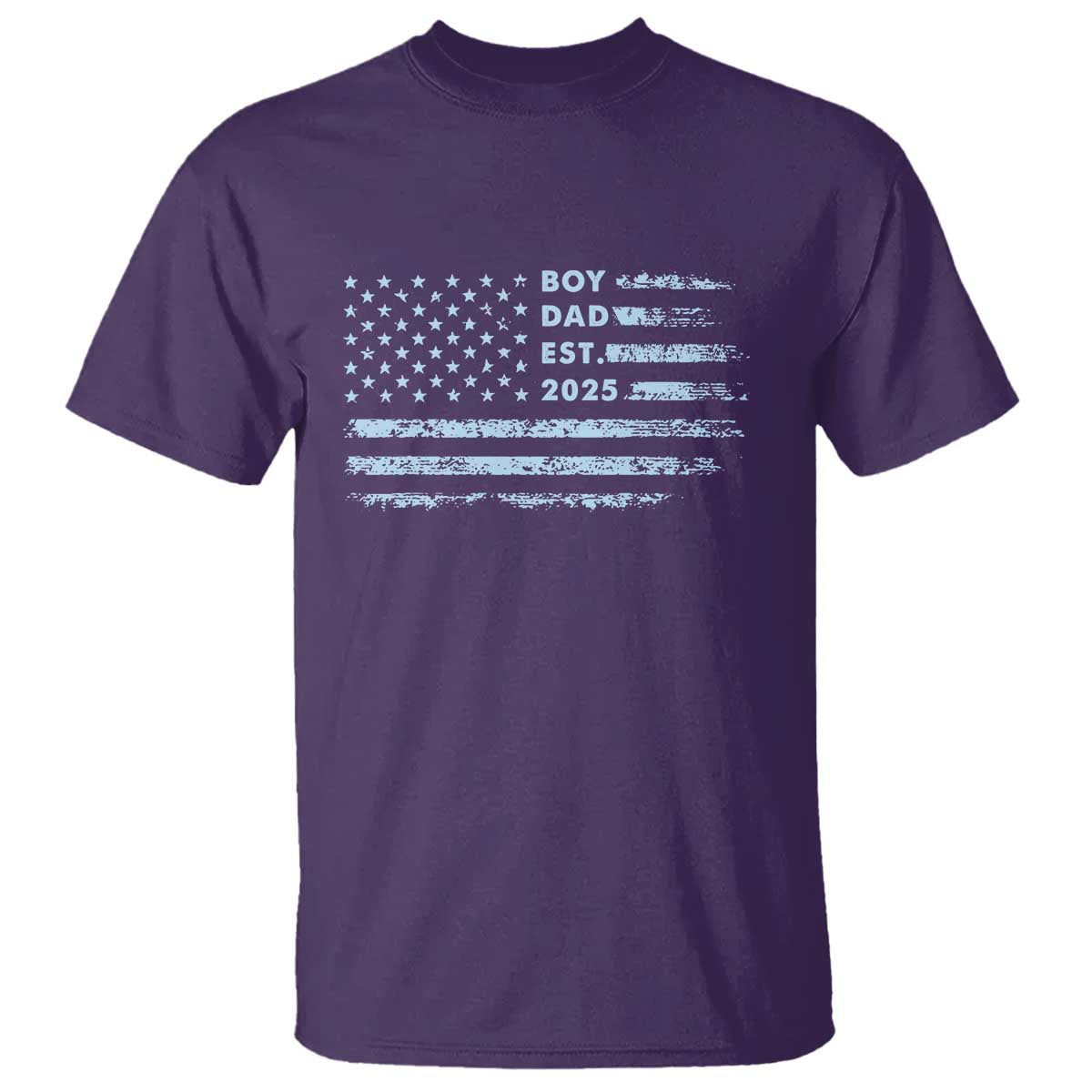 Boy Dad Est 2025 T Shirt American Flag First Fathers Day