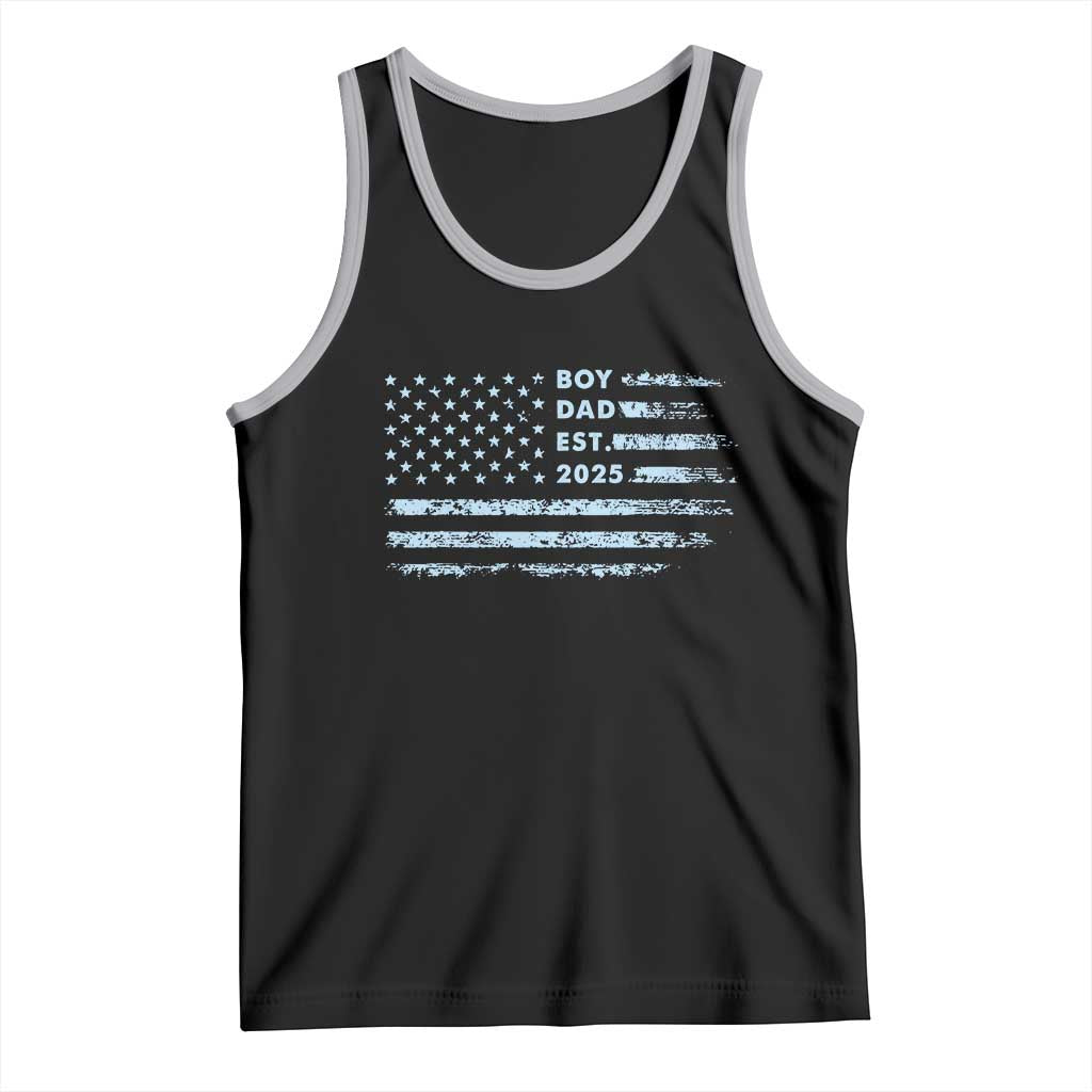 Boy Dad Est 2025 Tank Top American Flag First Fathers Day