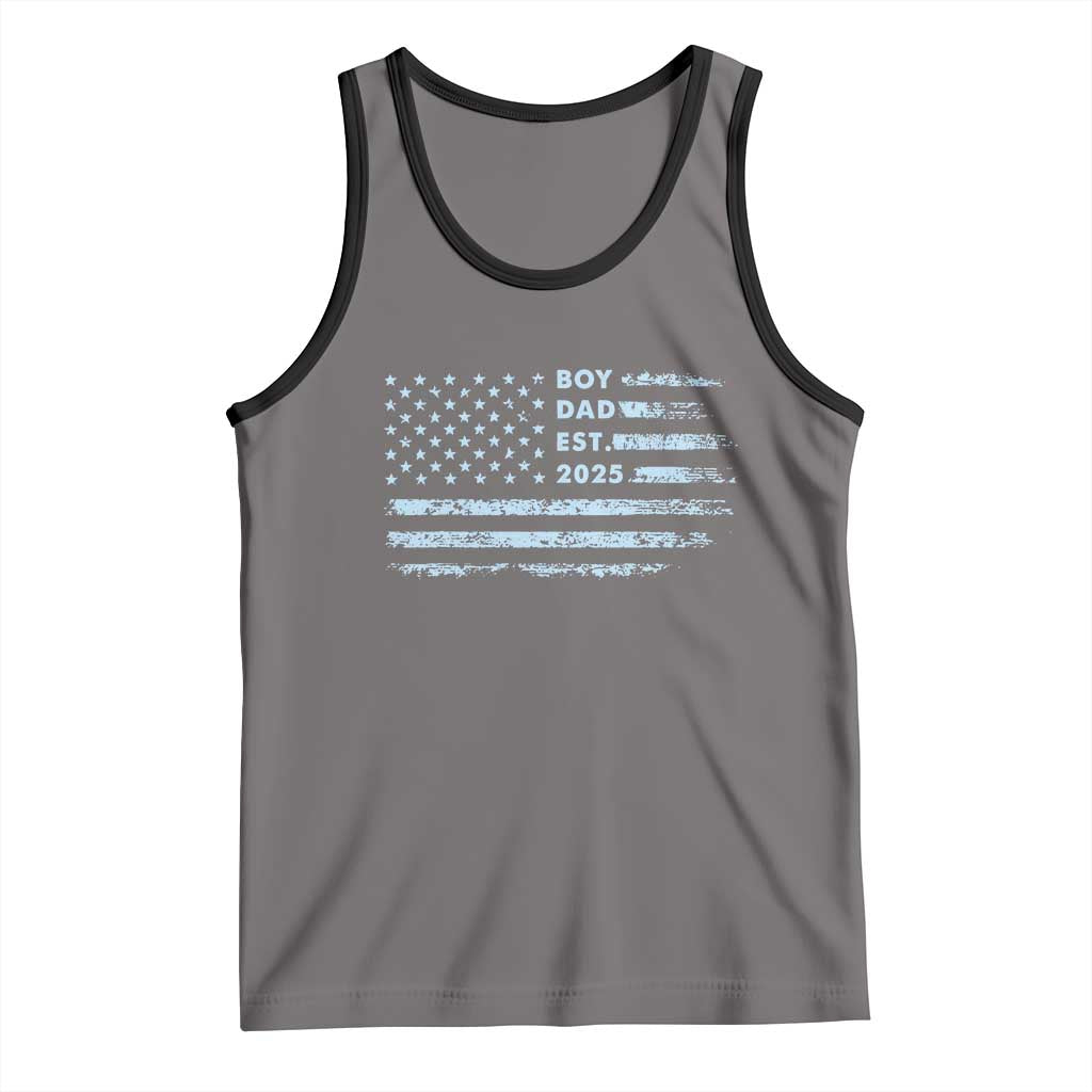 Boy Dad Est 2025 Tank Top American Flag First Fathers Day