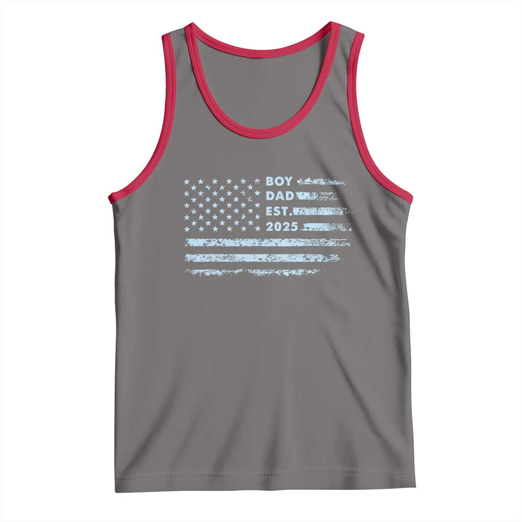 Boy Dad Est 2025 Tank Top American Flag First Fathers Day