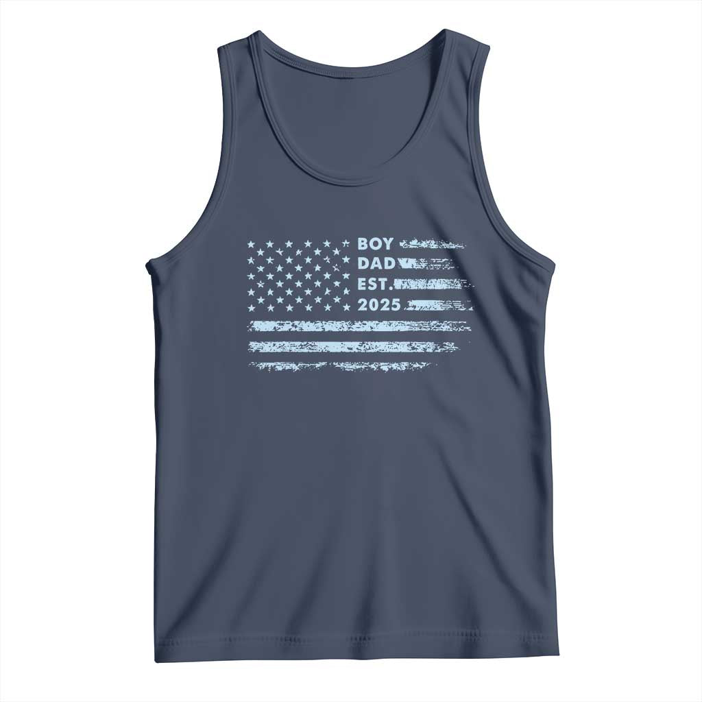 Boy Dad Est 2025 Tank Top American Flag First Fathers Day