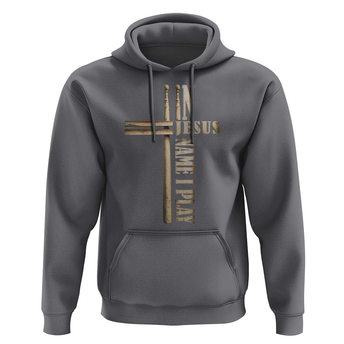 Christian Drummer Hoodie In Jesus Name I Play Drumstick Cross Drums Percussionist