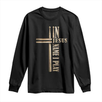 Christian Drummer Long Sleeve Shirt In Jesus Name I Play Drumstick Cross Drums Percussionist