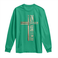 Christian Drummer Long Sleeve Shirt In Jesus Name I Play Drumstick Cross Drums Percussionist
