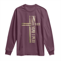 Christian Drummer Long Sleeve Shirt In Jesus Name I Play Drumstick Cross Drums Percussionist