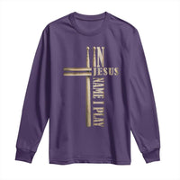 Christian Drummer Long Sleeve Shirt In Jesus Name I Play Drumstick Cross Drums Percussionist