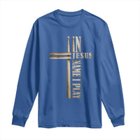 Christian Drummer Long Sleeve Shirt In Jesus Name I Play Drumstick Cross Drums Percussionist