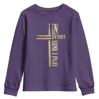 Christian Drummer Youth Sweatshirt In Jesus Name I Play Drumstick Cross Drums Percussionist