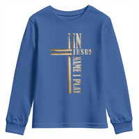 Christian Drummer Youth Sweatshirt In Jesus Name I Play Drumstick Cross Drums Percussionist