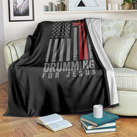 Christian Drummer Throw Blanket Drumming For Jesus Cross USA Flag Percussionist