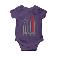 Christian Drummer Baby Onesie Drumming For Jesus Cross USA Flag Percussionist