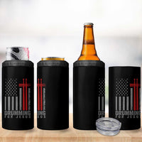 Christian Drummer 4 in 1 Can Cooler Tumbler Drumming For Jesus Cross USA Flag Percussionist