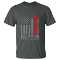 Christian Drummer T Shirt Drumming For Jesus Cross USA Flag Percussionist