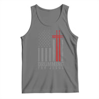 Christian Drummer Tank Top Drumming For Jesus Cross USA Flag Percussionist