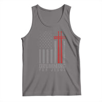 Christian Drummer Tank Top Drumming For Jesus Cross USA Flag Percussionist