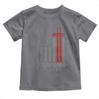 Christian Drummer Toddler T Shirt Drumming For Jesus Cross USA Flag Percussionist