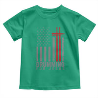 Christian Drummer Toddler T Shirt Drumming For Jesus Cross USA Flag Percussionist