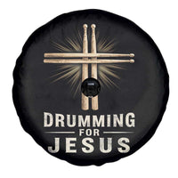 Christian Drummer Spare Tire Cover Drumming For Jesus Drumstick Cross Percussionist