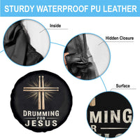 Christian Drummer Spare Tire Cover Drumming For Jesus Drumstick Cross Percussionist