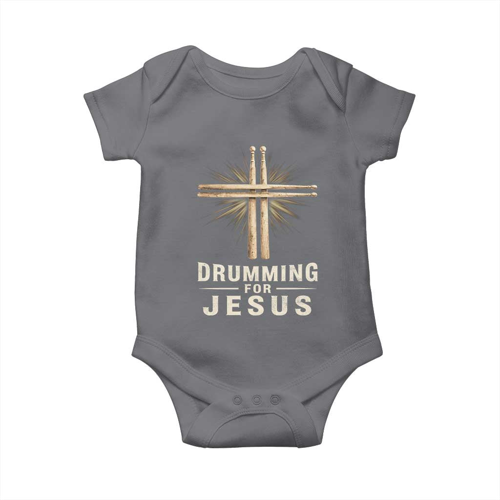 Christian Drummer Baby Onesie Drumming For Jesus Drumstick Cross Percussionist