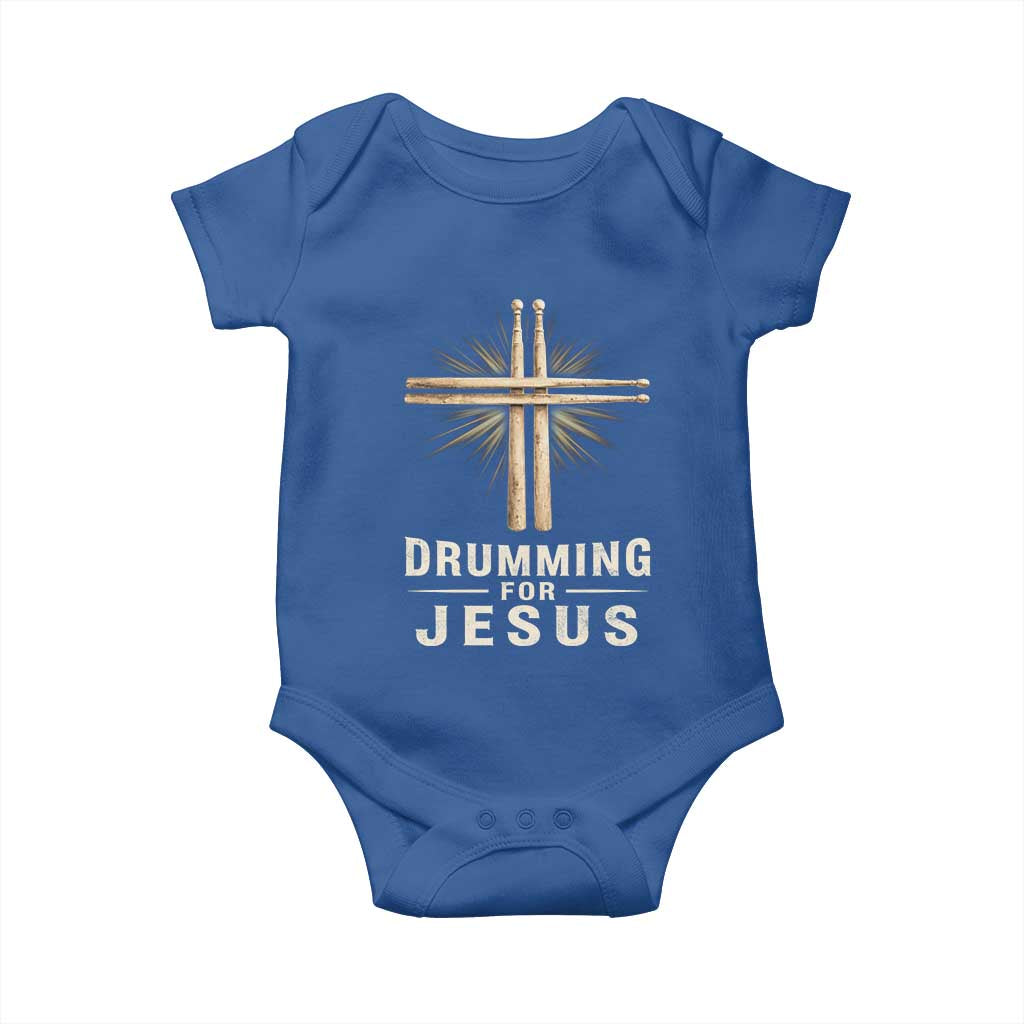 Christian Drummer Baby Onesie Drumming For Jesus Drumstick Cross Percussionist