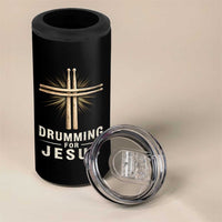 Christian Drummer 4 in 1 Can Cooler Tumbler Drumming For Jesus Drumstick Cross Percussionist