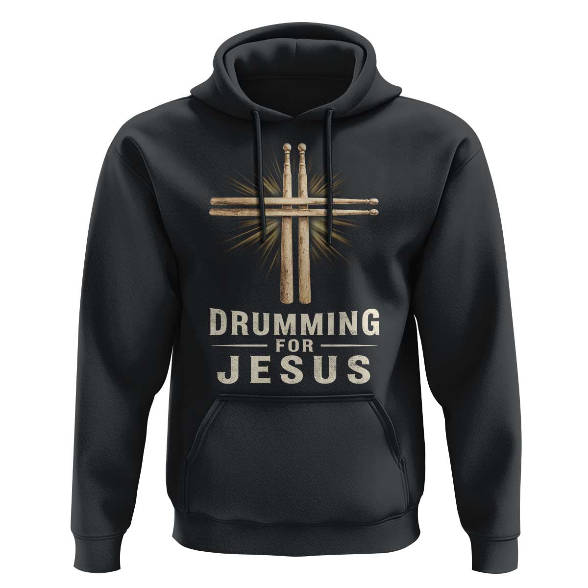 Christian Drummer Hoodie Drumming For Jesus Drumstick Cross Percussionist
