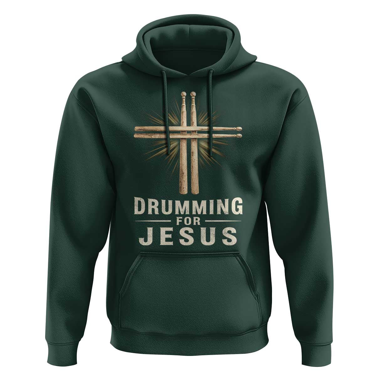 Christian Drummer Hoodie Drumming For Jesus Drumstick Cross Percussionist